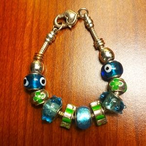 PANDORA LIKE SILVER CHARM BRACELET